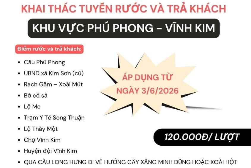 Hùng Hiếu Chính Thức Khai Thác Rước & Trả Khách Tại Khu Vực Phú Phong – Vĩnh Kim